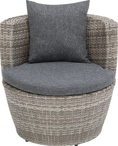 Shumee Zestaw mebli balkonowych rattanowy szary CAPRI 2