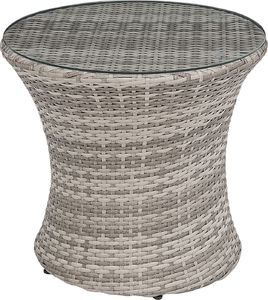 Shumee Zestaw mebli balkonowych rattanowy szary CAPRI 4