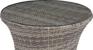 Shumee Zestaw mebli balkonowych rattanowy szary CAPRI 5