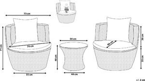 Shumee Zestaw mebli balkonowych rattanowy szary CAPRI 9