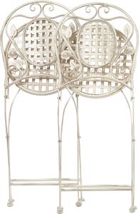 Shumee Zestaw 2 krzeseł ogrodowych metalowy złamana biel BIVIO 2