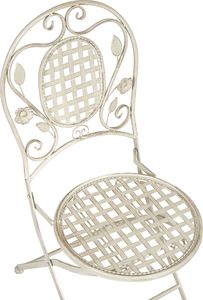 Shumee Zestaw 2 krzeseł ogrodowych metalowy złamana biel BIVIO 5