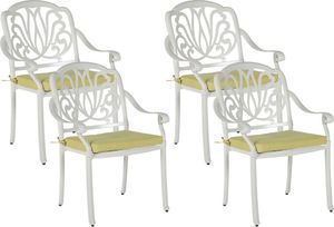 Shumee Zestaw 4 krzeseł ogrodowych biały ANCONA 1