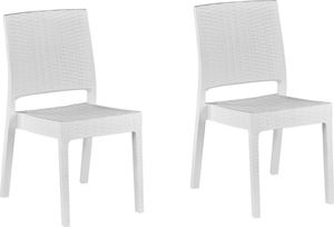 Shumee Zestaw 2 krzeseł ogrodowych biały FOSSANO 1
