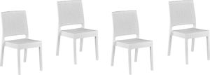 Shumee Zestaw 4 krzeseł ogrodowych biały FOSSANO 1
