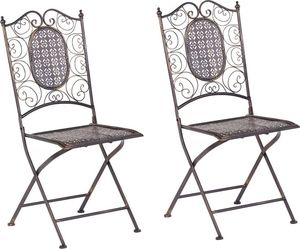 Shumee Zestaw 2 krzeseł ogrodowych metalowy czarny BORMIO 1