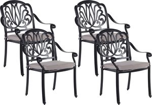 Shumee Zestaw 4 krzeseł ogrodowych czarny ANCONA 1