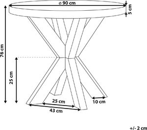Shumee Okrągły stół ogrodowy imitacja betonu szary OLBIA 6