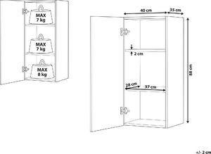 Shumee Szafka wisząca Bilbao 40cm biała 6