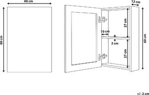 Shumee Szafka łazienkowa wisząca z lustrem 40 x 60 cm biała PRIMAVERA 7