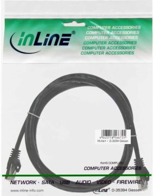 InLine Patchcord SF/UTP, Cat.5e, czarny 1.5m (72514S) 2