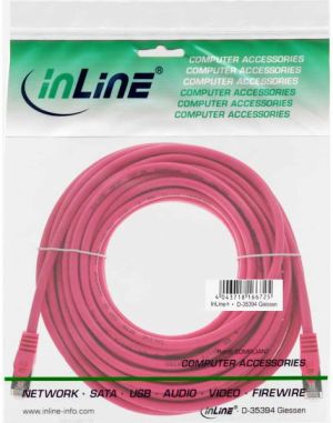 InLine Patchcord SF/UTP, Cat.5e, różowy 15m (72515M) 2