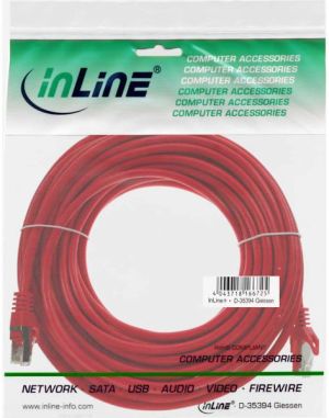 InLine Patchcord SF/UTP, Cat.5e, czerwony 15m (72515R) 2