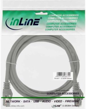 InLine Patchcord SF/UTP, Cat.5e, szary 0.25m (72522) 2