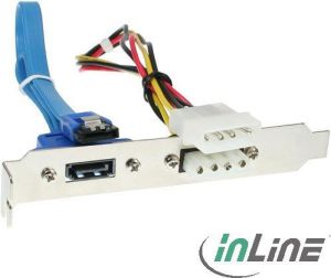 InLine Śledź z portem SATA i kablem SATA wewnętrznem plus portem Molex do zasilania (33207B) 1