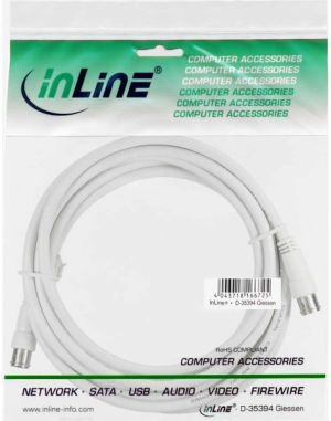 Kabel InLine Antenowy (F) 5m biały (69305Q) 2