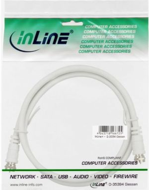 Kabel InLine Antenowy (F) 1m biały (69301) 2