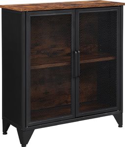 Songmics Szafka komoda drzwi z metalowej siatki 75 x 33 x 80 cm Vintage VASAGLE 1