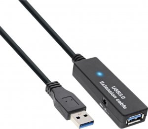 Kabel USB InLine USB-A - 10 m Czarny (35655) 1