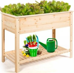 Costway Drewniana skrzynia donica podwyższona na warzywa i zioła 6