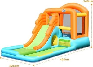 Costway Dmuchany zamek z basenem i zjeżdżalnią plac zabaw dla dzieci 4