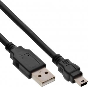 Kabel USB InLine USB-A - miniUSB 1 m Czarny (33107S) 1