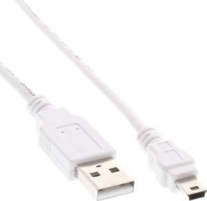 Kabel USB InLine USB-A - miniUSB 1 m Biały (31810W) 1