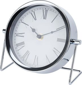 KMTP Zegar stołowy okrągły śr.16cm srebrny Glamour 1