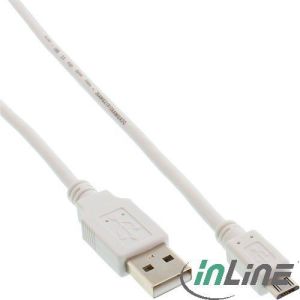 Kabel USB InLine microUSB 3m Biały (31730W) 1