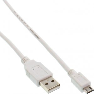 Kabel USB InLine USB-A - microUSB 1 m Biały (31710W) 1
