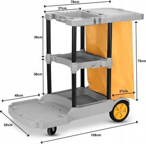 Costway Przemysłowy wózek do sprzątania zestaw sprzątający 3