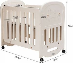 Costway Łóżeczko dziecięce 3w1 kołyska z kółkami 3
