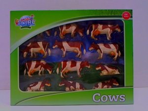 Figurka Hipo Krowy brązowo-białe 12 sztuk 1