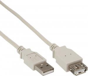 Kabel USB InLine USB-A - USB-A 0.3 m Szary (34633) 1