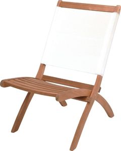 KMTP Krzesło ogrodowe z drzewa akacjowego składane z białym oparciem 70x54x95cm 1