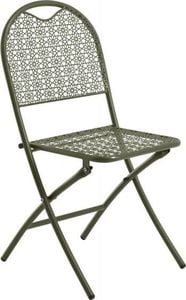 KMTP Krzesło składane metalowe 87x40x37,5 cm zielone 1