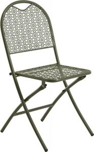 KMTP Krzesło składane ogrodowe balkonowe 87x40x37,5cm metalowe szare 1