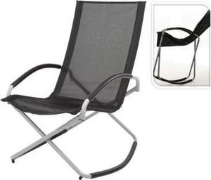 KMTP Krzesło ogrodowe bujane składane czarne 98x70x90cm 1