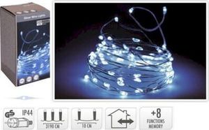 KMTP Lampki świąteczne na srebrnym druciku 320 LED zimne białe programator lampki dekoracyjne 1