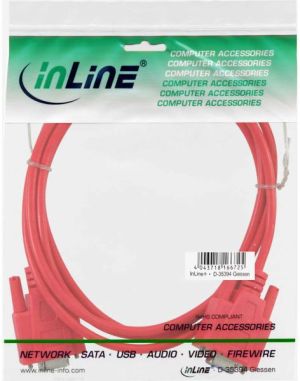 InLine DB-9 - DB-9, 3m, Czerwony (12224B) 2