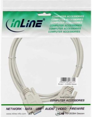 InLine DB-9 - DB-9, 1.8m, Szary (12229) 2