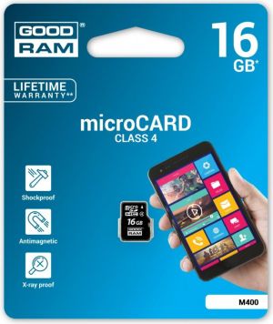 Karta GoodRam MicroSDHC 16 GB Class 4  (M400-0160R11) 1