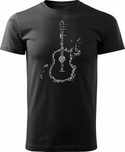 Topslang Koszulka z gitarą dla gitarzysty rockowa jazzowa smooth jazz męska czarna REGULAR L 1