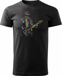 Topslang Koszulka z gitarą dla gitarzysty rockowa jazzowa smooth jazz męska czarna REGULAR L 1