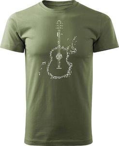 Topslang Koszulka z gitarą dla gitarzysty rockowa jazzowa smooth jazz męska khaki REGULAR L 1