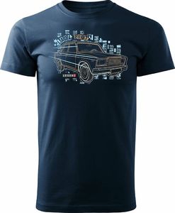 Topslang Koszulka z Ładą Łada Lada auto PRL legenda 2107 2105 męska granatowa REGULAR S 1