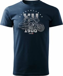 Topslang Koszulka motocyklowa z motocyklem Yamaha Stratoliner XV 1900 męska granatowa REGULAR L 1