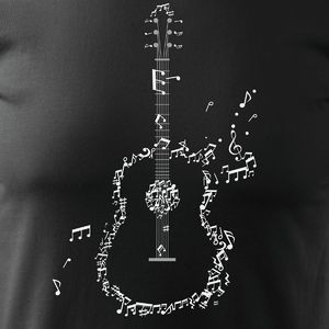 Topslang Koszulka z gitarą dla gitarzysty rockowa jazzowa smooth jazz męska czarna REGULAR M 2