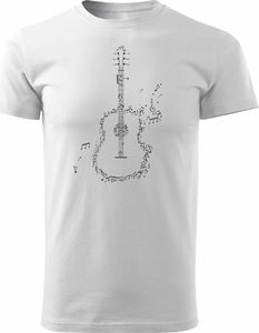 Topslang Koszulka z gitarą dla gitarzysty rockowa jazzowa smooth jazz męska biała REGULAR L 1