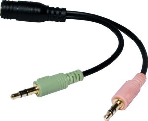 Kabel LogiLink Jack 3.5mm - Jack 3.5mm x2 0.15m czarny (CA0020) 3
